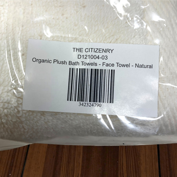 NEW The Citizenry Plush Face Towel Washcloth 100% Organic Cotton Natural White - Picture 7 of 7